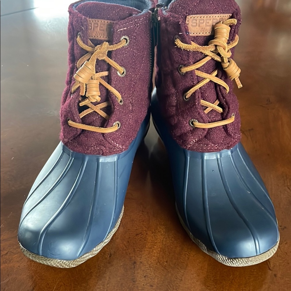 Sperry Purple and Blue Winter Rain Boots